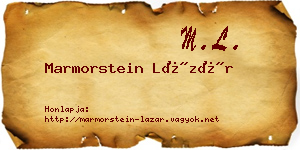 Marmorstein Lázár névjegykártya